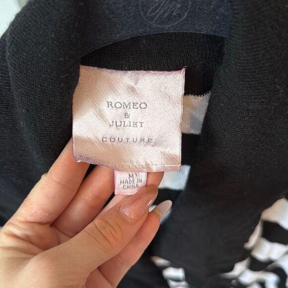 Romeo and Juliet couture cotton blend black and white striped cardigan size medi - Picture 2 of 4